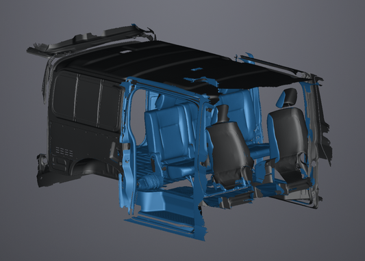 3D Scan data - 2025 Toyota Hiace - LWB Crew van - Cargo area (with doors open & closed)