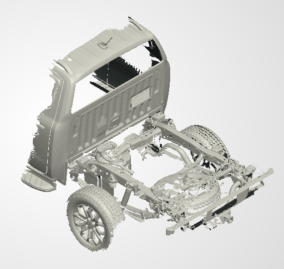 3D Scan data - 2023 Ford Ranger - Wildtrak - Dual cab / Rear chassis