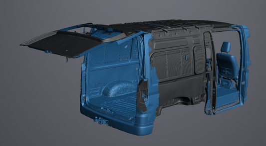 3D Scan data - 2019 Toyota Hiace - high top - LWB - Cargo area (with doors open & closed)