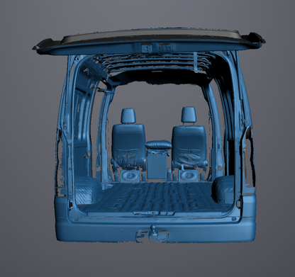 3D Scan data - 2019 Toyota Hiace - high top - LWB - Cargo area (with doors open & closed)