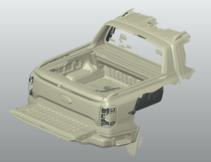 3D Scan data - 2025 Ford Ranger Wildtrak - Dual cab - Tub area