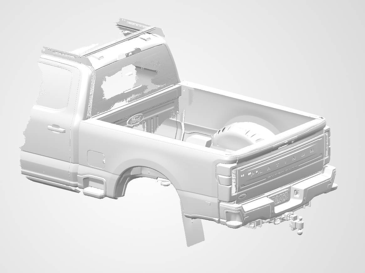 3D Scan data - 2023 F250 - Dual cab / Tub, Rear chassis with radars