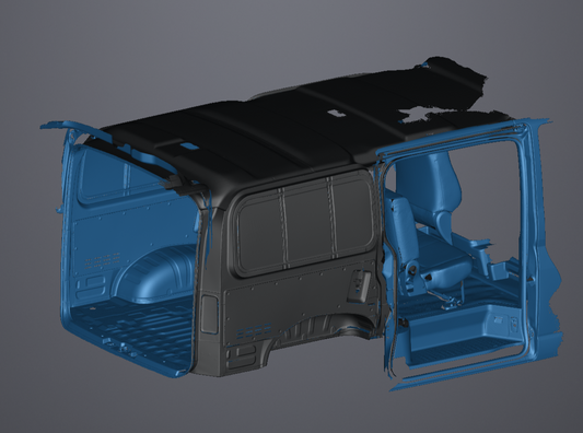 3D Scan data - 2025 Toyota Hiace - LWB Crew van - Cargo area (with doors open & closed)