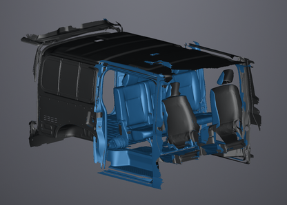3D Scan data - 2025 Toyota Hiace - LWB Crew van - Cargo area (with doors open & closed)