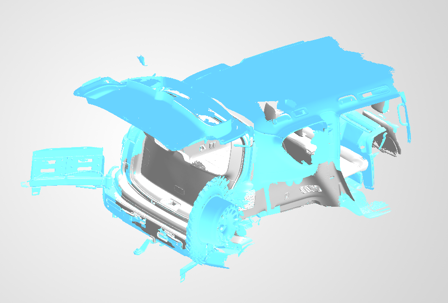 3D Scan data - Nissan Patrol Y62 wagon - boot area (with rear door open & closed - Seats up & down)