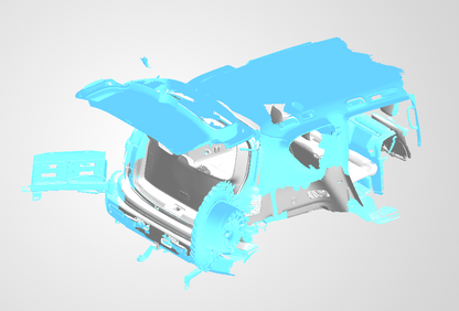 3D Scan data - Nissan Patrol Y62 wagon - boot area (with rear door open & closed - Seats up & down)