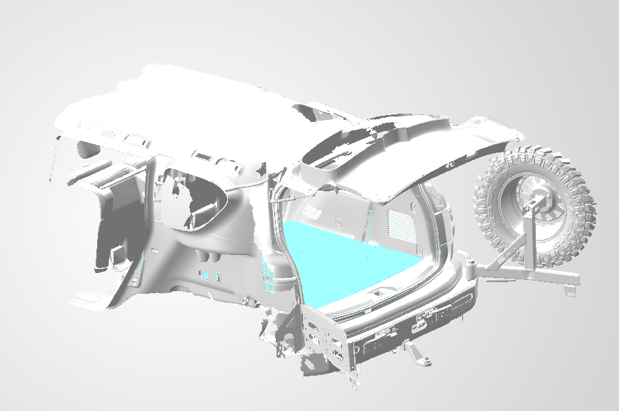 3D Scan data - Nissan Patrol Y62 wagon - boot area (with rear door open & closed - Seats up & down)