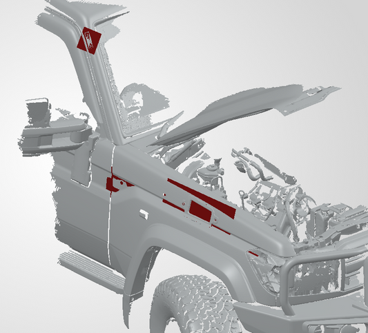 3D Scan data - Toyota Landcruiser LC79 - Dual cab - Air box/snorkel