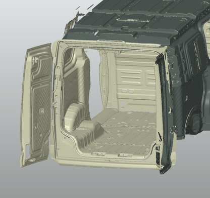 3D Scan data - 2025 KIA PV5 van - Cargo area (with doors open & closed)