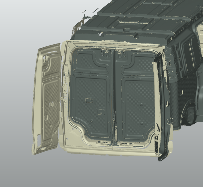 3D Scan data - 2025 KIA PV5 van - Cargo area (with doors open & closed)
