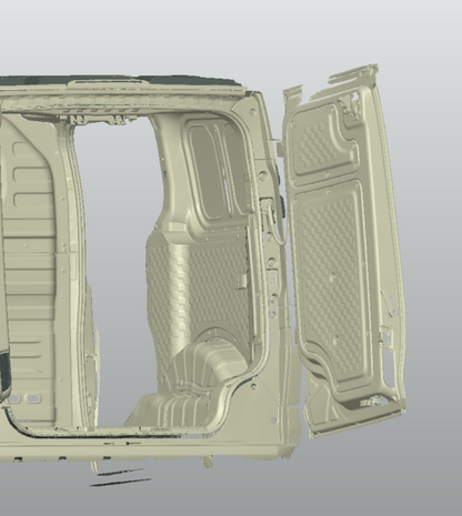 3D Scan data - 2025 KIA PV5 van - Cargo area (with doors open & closed)
