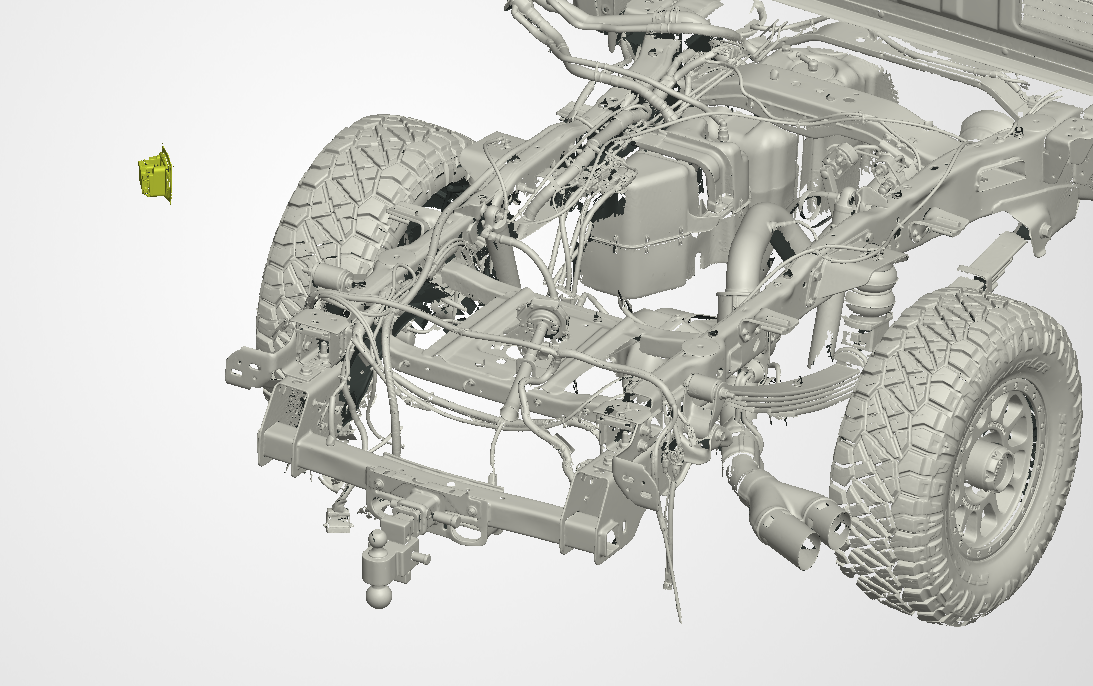 3D Scan data - 2023 F250 - Dual cab / Tub, Rear chassis with radars