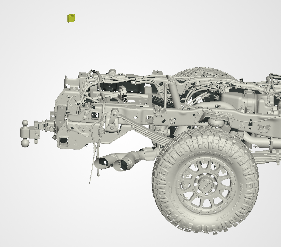 3D Scan data - 2023 F250 - Dual cab / Tub, Rear chassis with radars