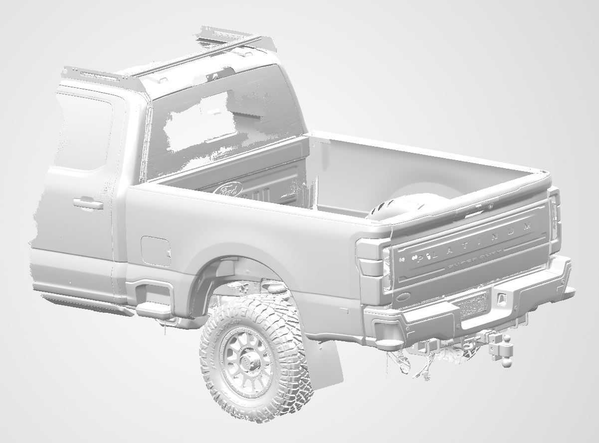 3D Scan data - 2023 F250 - Dual cab / Tub, Rear chassis with radars